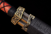 大漆鞘赤壁剑|百炼花纹钢|(LJG-2283） 人气指数：2752