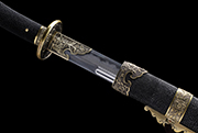 周强刀剑作品-清官刀之牡丹清刀-经典款（LJG-3525） 人气指数：223